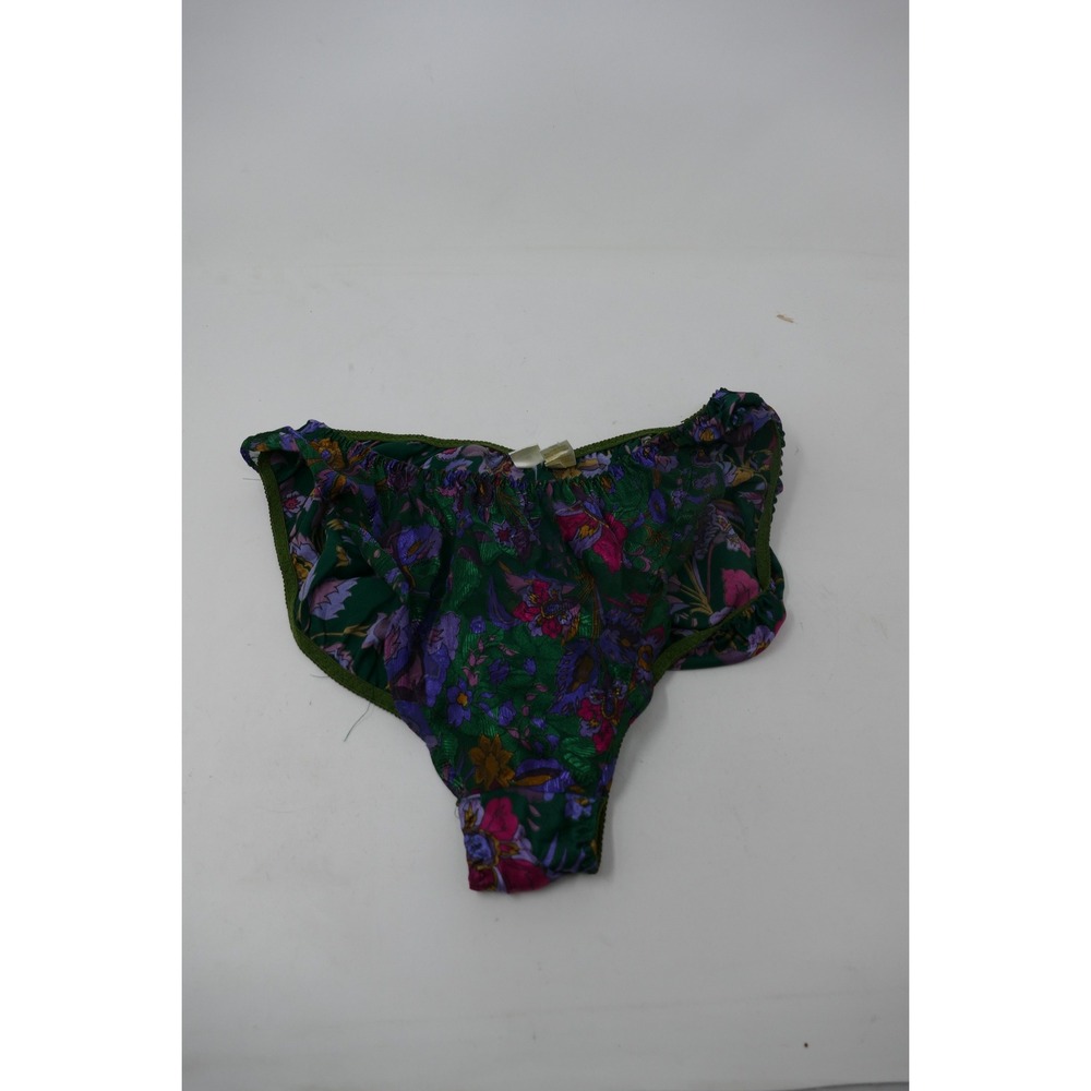 Gold Label‎ Vintage Victorias Secret Floral Tap Pants Green Purple Lingerie S
